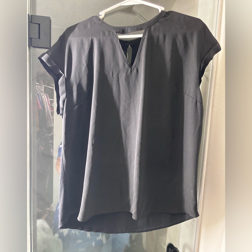Black short sleeve blouse